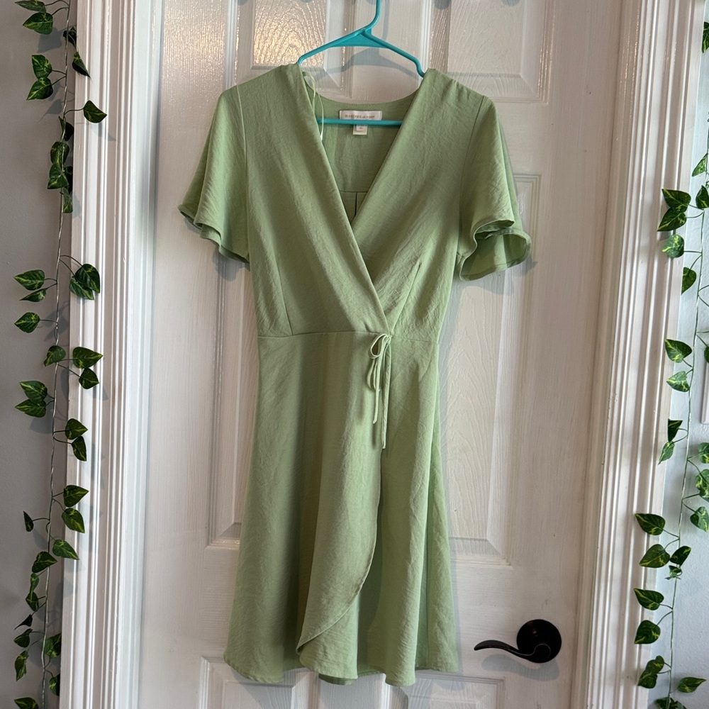 Chic Olive Wrap Dress